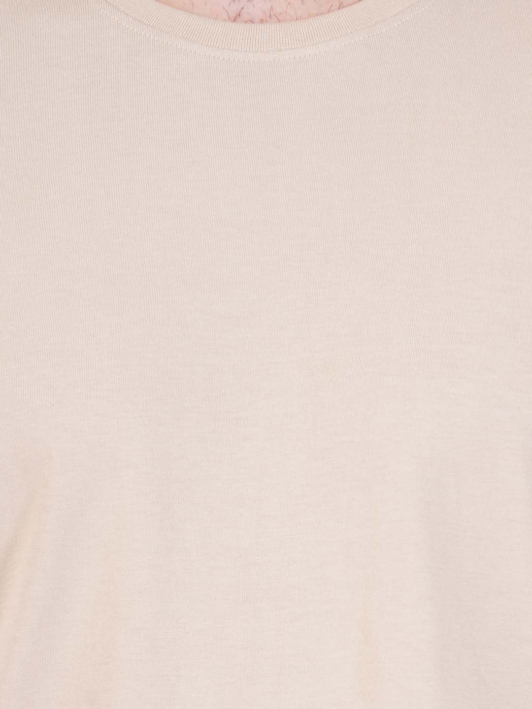 Pure Cotton T-Shirt for Men and Women - Beige-9