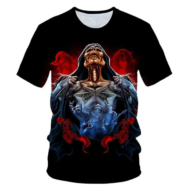 Funny Skull Motorbike 3D T Shirt Summer Hipster Short Sleeve Tee Tops Men/Women Print T-Shirts Casual Homme Short Sleeve Top