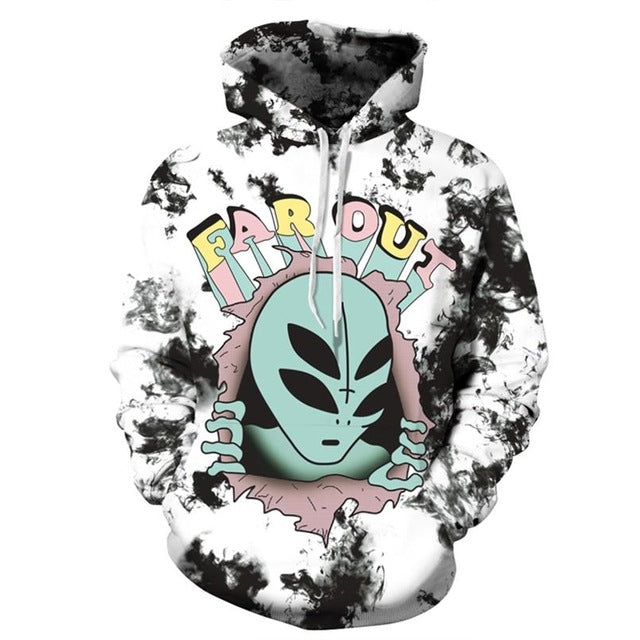 New Fashion Women Men Crying Alien 3D Printed Sweatshirts